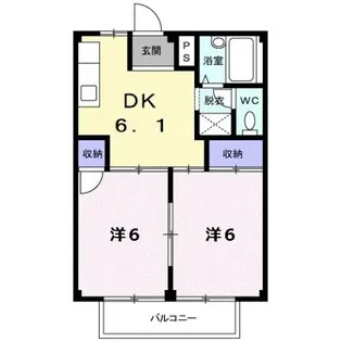 シティハイツ山の手A【2階】の間取り