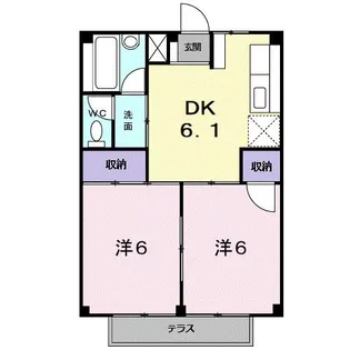 ラフォーレ新正B【1階】の間取り