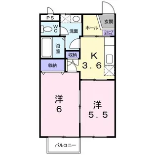 ラフォーレ大治田2【2階】の間取り