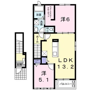 ラッフィナート富洲原Ⅰ【2階】の間取り
