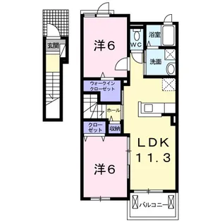 クローバー B【2階】の間取り