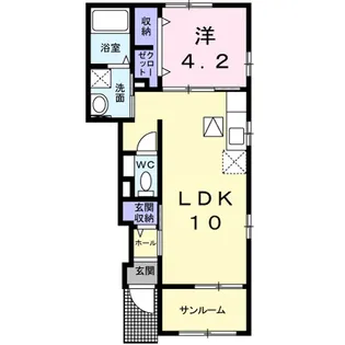 コリーヌ東坂部B【1階】の間取り