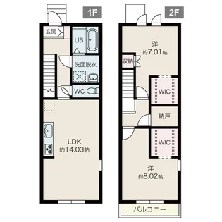 三重県四日市市住吉町【テラスハウス】の間取り