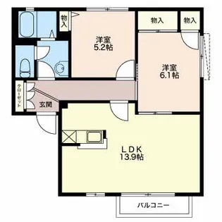 ビレッジ石塚D【2階】の間取り