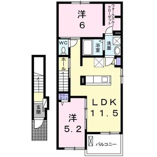 アイルウインド A【2階】の間取り