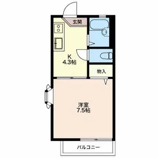 シングルハウスY【1階】の間取り