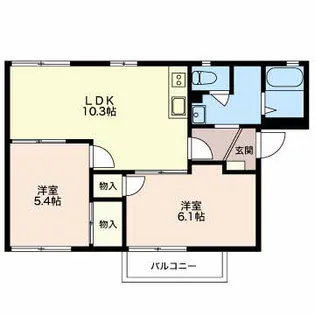 グランデージ日永西 A棟【2階】の間取り