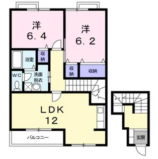 ファミールウツベ Ⅱ【2階】の間取り
