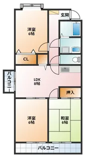 アールズコート2【3C号室】の間取り