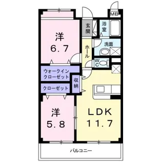 メイユール・A【2階】の間取り