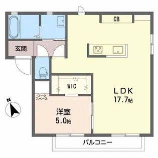 エスペランサⅠⅡ【A201号室】の間取り