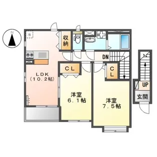 グリーンハイム川尻C棟【2階】の間取り