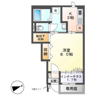 ラ・トレフル【1階】の間取り
