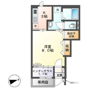 ラ・トレフル【1階】の間取り