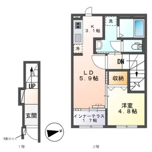 ラ・トレフル【2階】の間取り