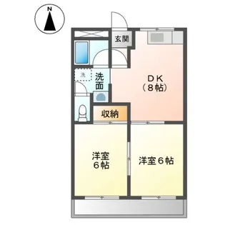 サンライズタウン【2階】の間取り