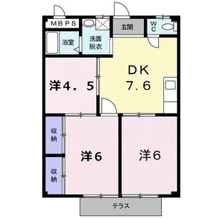 シティハイツ日野陵【1階】の間取り