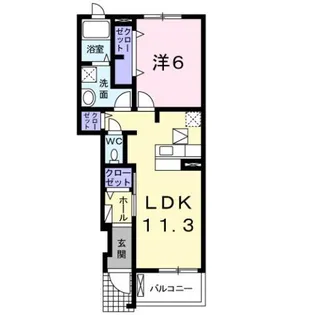 サンビレッジ 伊倉Ⅱ【1階】の間取り