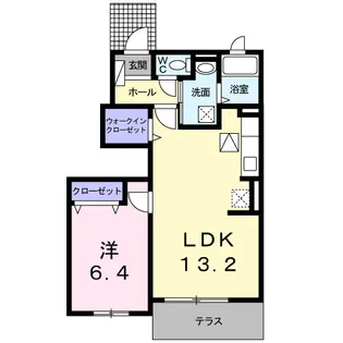 リアンヴィラージュC棟【1階】の間取り
