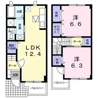 カーサコーモド阿倉川Ⅰ【1階】の間取り