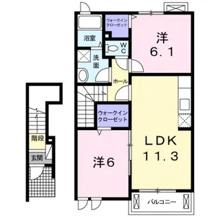 ウェルス ガーデンⅡ【2階】の間取り