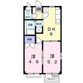 エースビレッジB【2階】の間取り