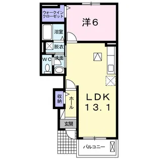 シャトーアンジュ【1階】の間取り
