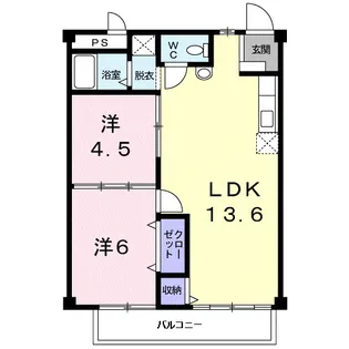 シティハイツ井上【2階】の間取り