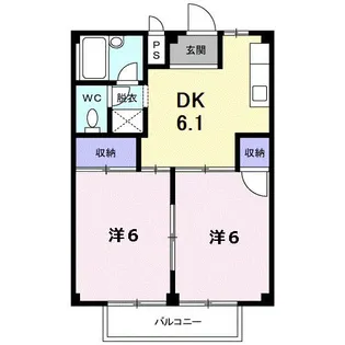 シティハイツポプラ【2階】の間取り