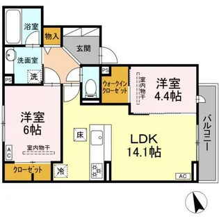 ディーシャンブル川原町【3階】の間取り