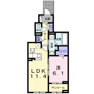 グレイスK赤堀 B【1階】の間取り