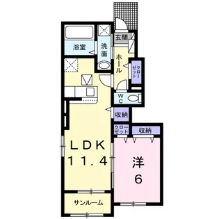 ボヌール伸栄 A【1階】の間取り