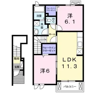 ルミエールⅡ【2階】の間取り