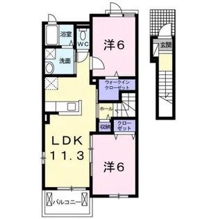 クローバー B【2階】の間取り