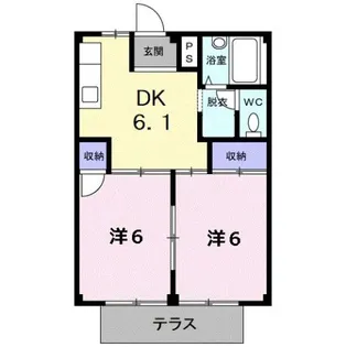 シティハイツ黒宮【1階】の間取り