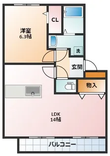 エバーメイト白雲【301号室】の間取り
