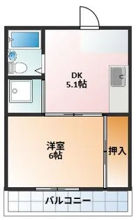 城東マンション【202号室】の間取り