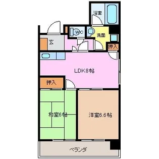 レスカール幸町【802号室】の間取り