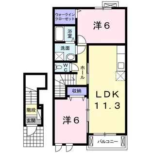 シャトーアンジュ【2階】の間取り