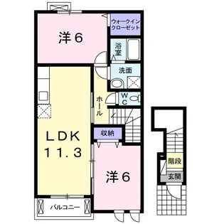 シャトーアンジュ【2階】の間取り