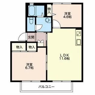 アイリスときわ【A202号室】の間取り