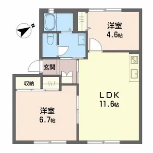 アイリスときわ【A102号室】の間取り