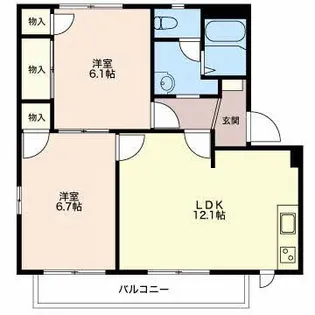 リラハイツ【A202号室】の間取り