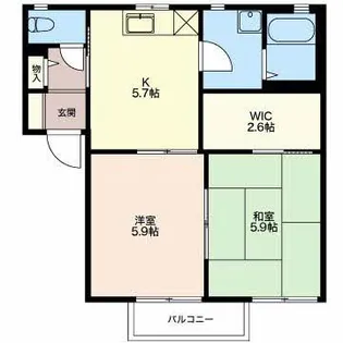 ロイヤルタウン【F202号室】の間取り