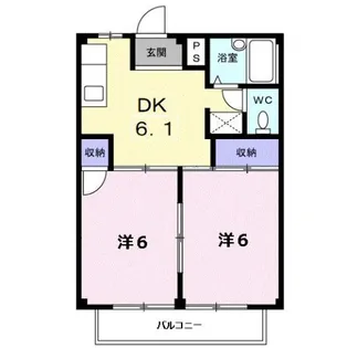 シティハイツポプラ【2階】の間取り