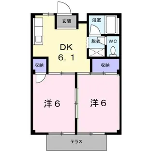シティハイツ日野【1階】の間取り
