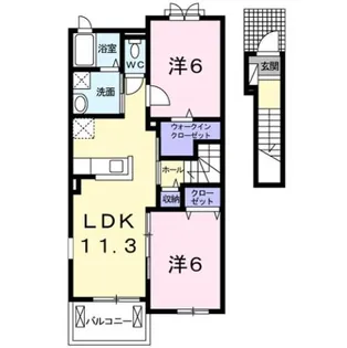 クローバー A【2階】の間取り