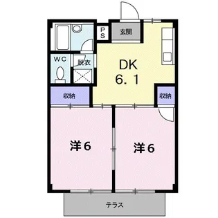 シティハイツポプラ【1階】の間取り