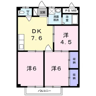 シティハイツヤマキチ【2階】の間取り