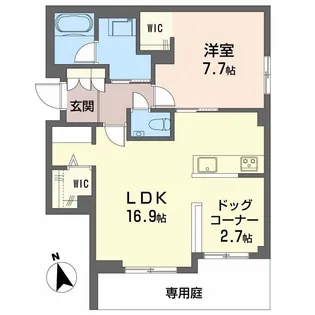 シャーメゾン ラ テラ【1階】の間取り